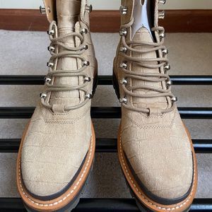 MARC FISHER Women Izzie 2 Leather Combat Hiking Boots - NEW NWOB